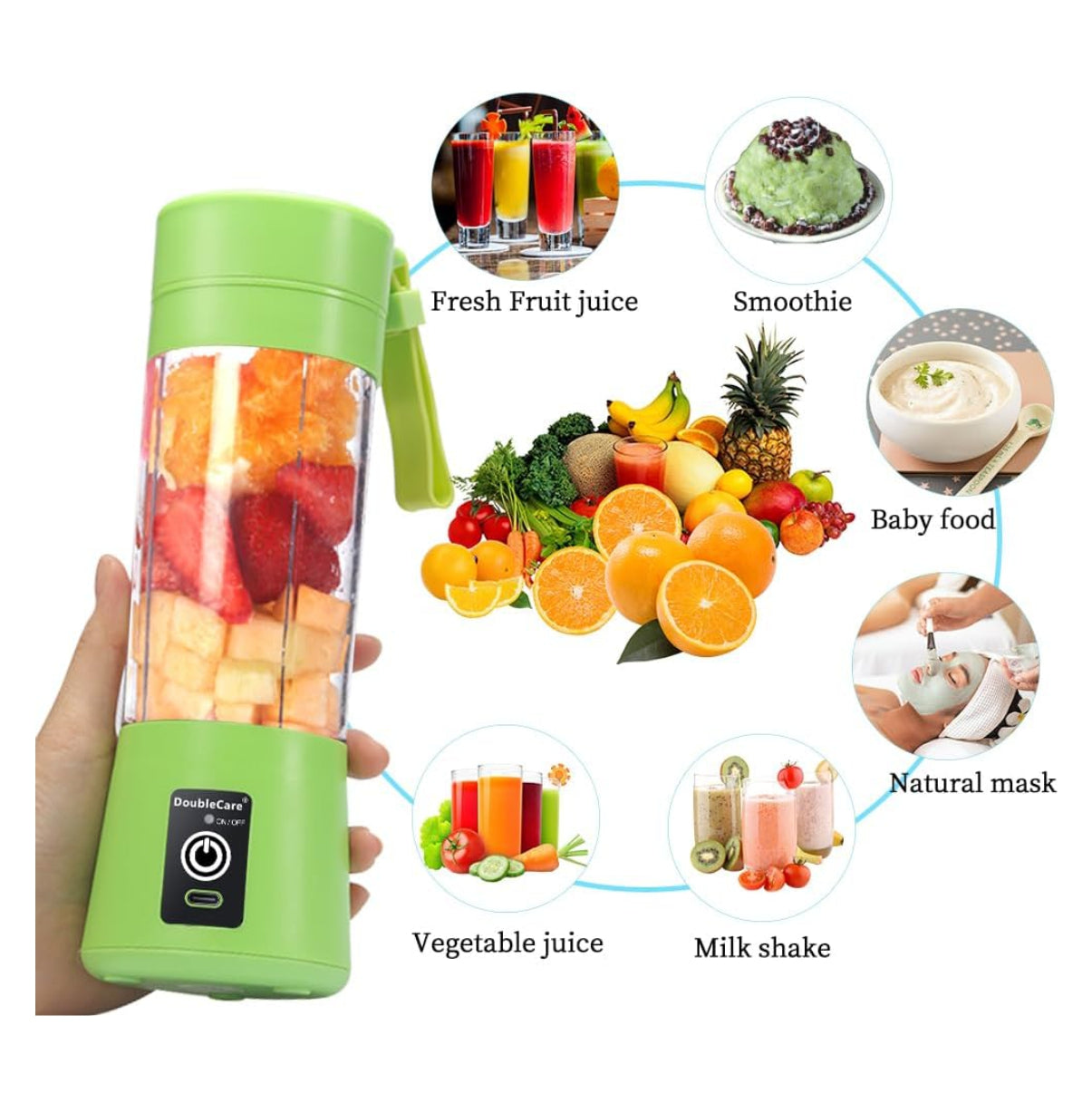 Mini Licuadora Portátil Recargable 380 ml